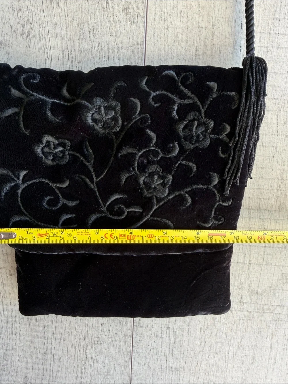 Vintage‎ Jacqueline Ferrar Women’s Black Purse Shoulder Bag Crossbody Floral 90s